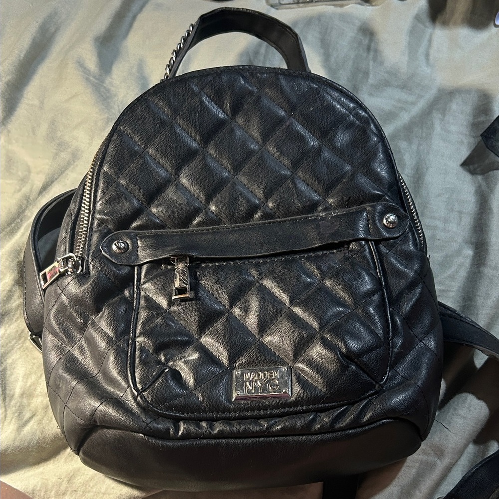 Black Quilted Backpack